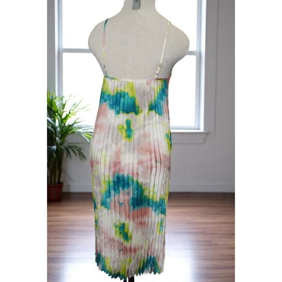 Free Press Tie Dye Pleated Midi Slip Dress – Adjustable Straps XS Festival Vibes - Picture 3 of 8